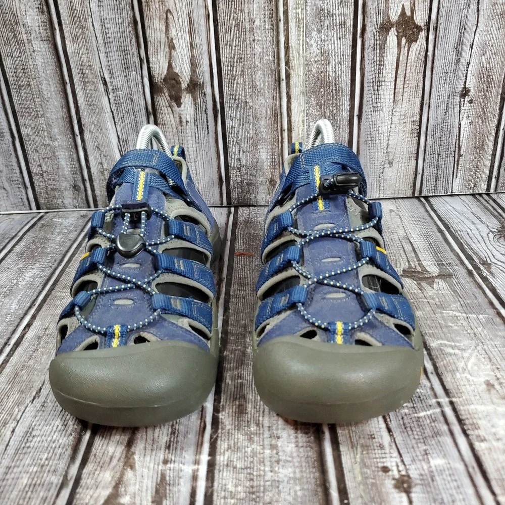 Keen Youth Newport H2 Waterproof Sandals Blue Yellow Hiking Outdoor Trail Size 6